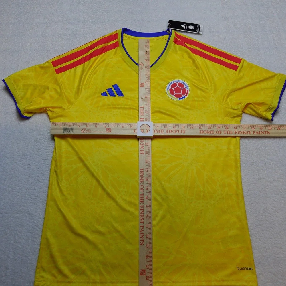 Adidas Soccer Jersey Mens L Yellow Colombia Home FCF JL6972 210 ClimaCool